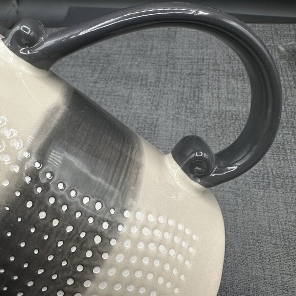 Modern Zen Gray Black Stoneware Mug Textured Dots Ombre - Picture 9 of 9